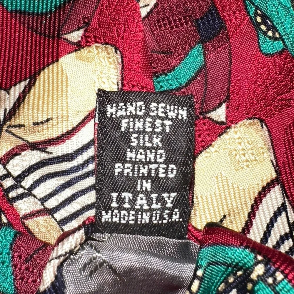 Robert Talbott Hand Sewn Halls Kansas City Silk Men's Holiday Bow Print Neck Tie